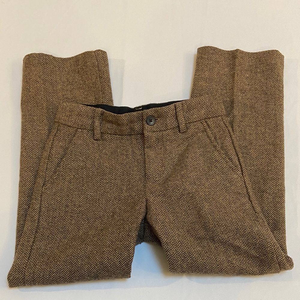Janie and Jack Brown Wool Blend  Herringbone Chinos